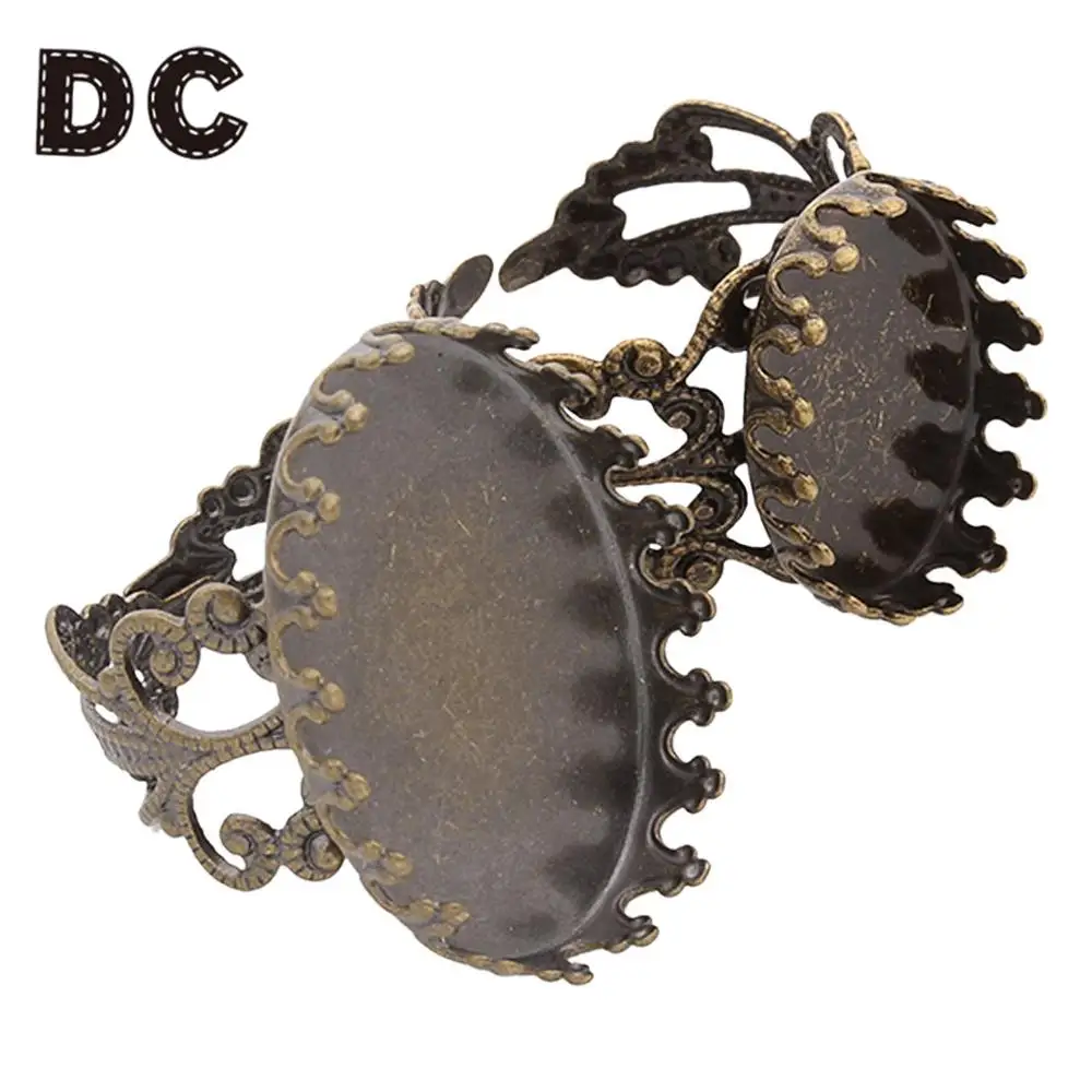 DC 10 шт/партия античная бронза цвет Регулируемые заготовки для колец женщин