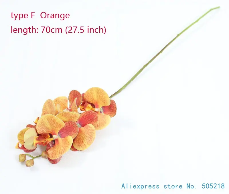 type F Orange 1 стволовых Шелковый Искусственный цветок Мотылек Орхидея Бабочка Орхидея для дом свадебное праздничное украшение 6 видов 12 Цветов F152 - Цвет: type F Orange