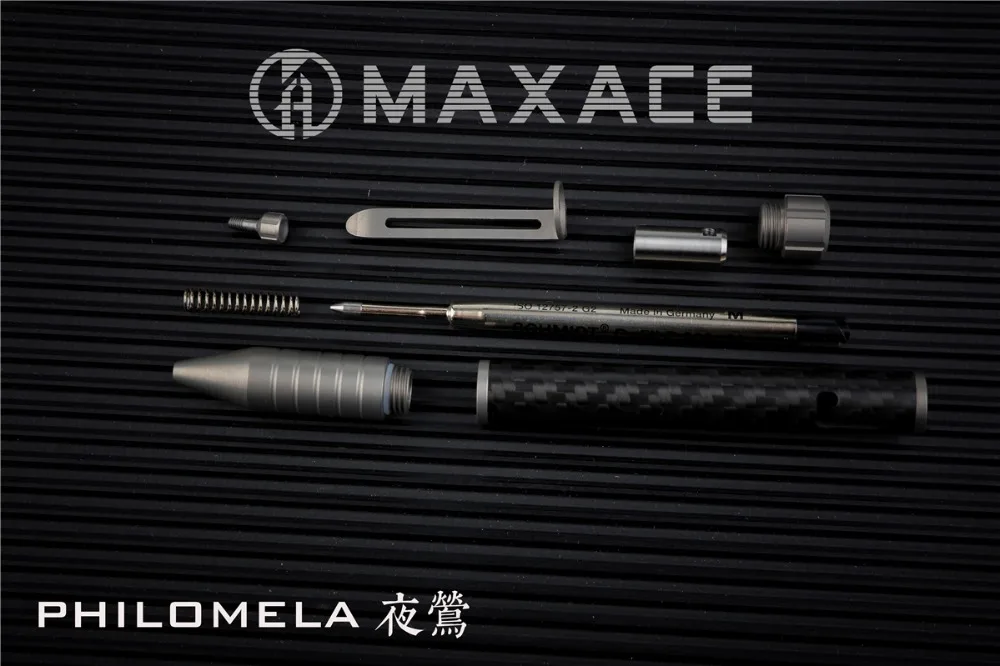 Maxace титан/углеродное волокно тактическая ручка Philomela