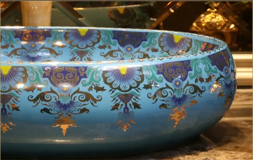 Фарфоровая раковина для ванной комнаты в стиле Северной Европы керамическая