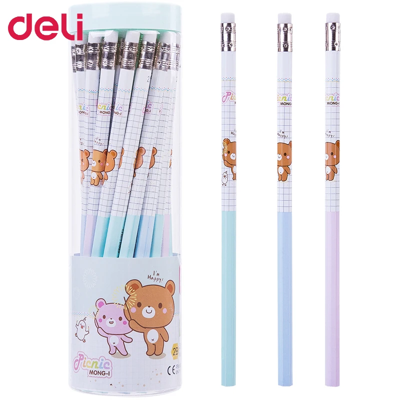 90pcs kawaii stationery cute rilakkuma pencil with erasers prizes for kids drawing writing pencils 2B HB school items free ship |