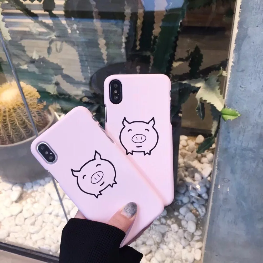 Супер модные милый розовый поросенок Узор Жесткий Пластик Чехол для iphone6 6 S 7 s 8 P x |
