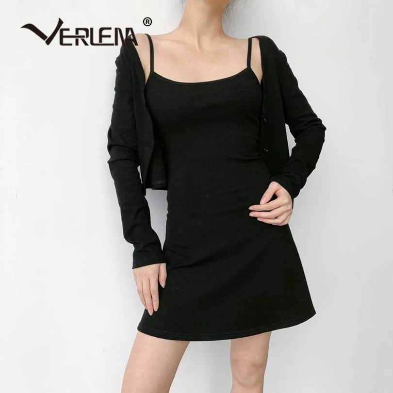 Verlena 2019 Женский комплект из двух предметов летнее платье на бретельках и кардиган