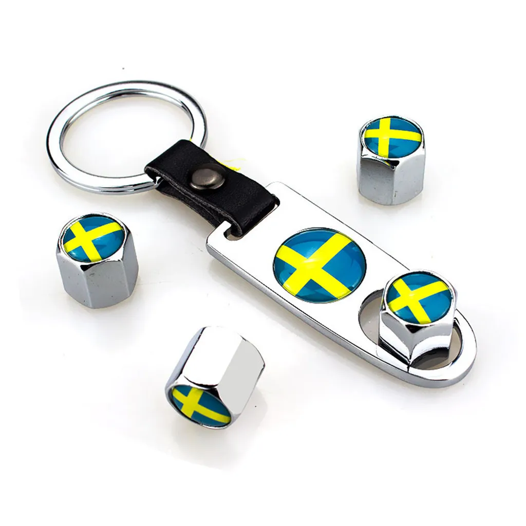 Универсальная автомобильная крышка клапана шины с логотипом Швеции и пряжкой для ремня с ключевым гаечным ключом горячие продажи.