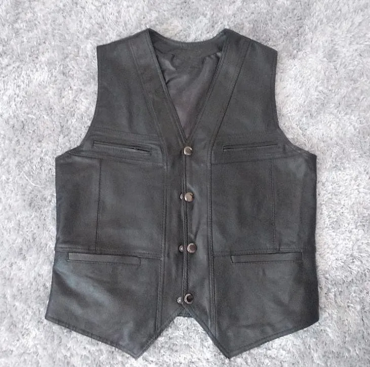 XXXXXL мужские жилет Кожаные Жилеты повседневные кожаные туфли пиджак осень-зима