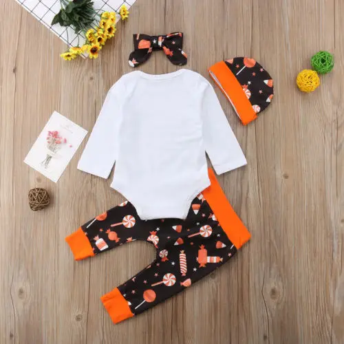 Новорожденных для маленьких девочек на Хэллоуин мальчиков одежда комбинезон