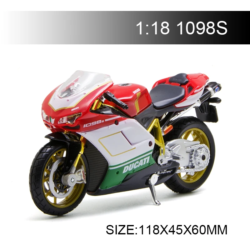 Модели мотоциклов Maisto 1:18 1098 Ducati 1098S литые миниатюрные Гоночные Игрушки для