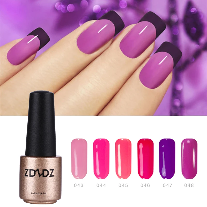 ZDZDZ розовый фиолетовый разноцветный гель для ногтей лак 8 мл УФ Гель Vernis