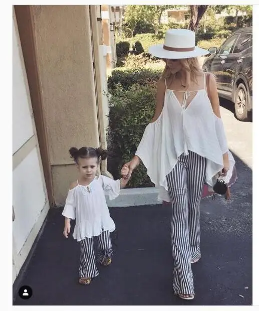 2019 мама и дочь платья семейная одежда Одинаковая с надписью Mommy And Me бак топы+штаны