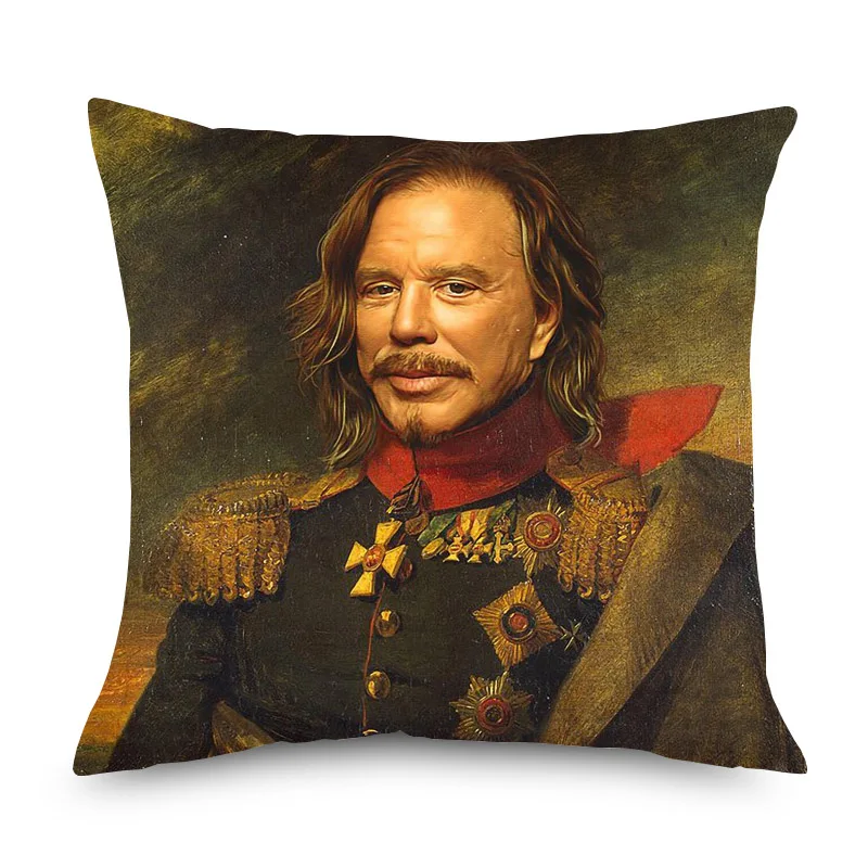 Винтажный портрет маслом чехлы на подушки John Cena Gordan Ramsay Хит Леджер чехлы на декоративные подушки льняная наволочка - Цвет: D