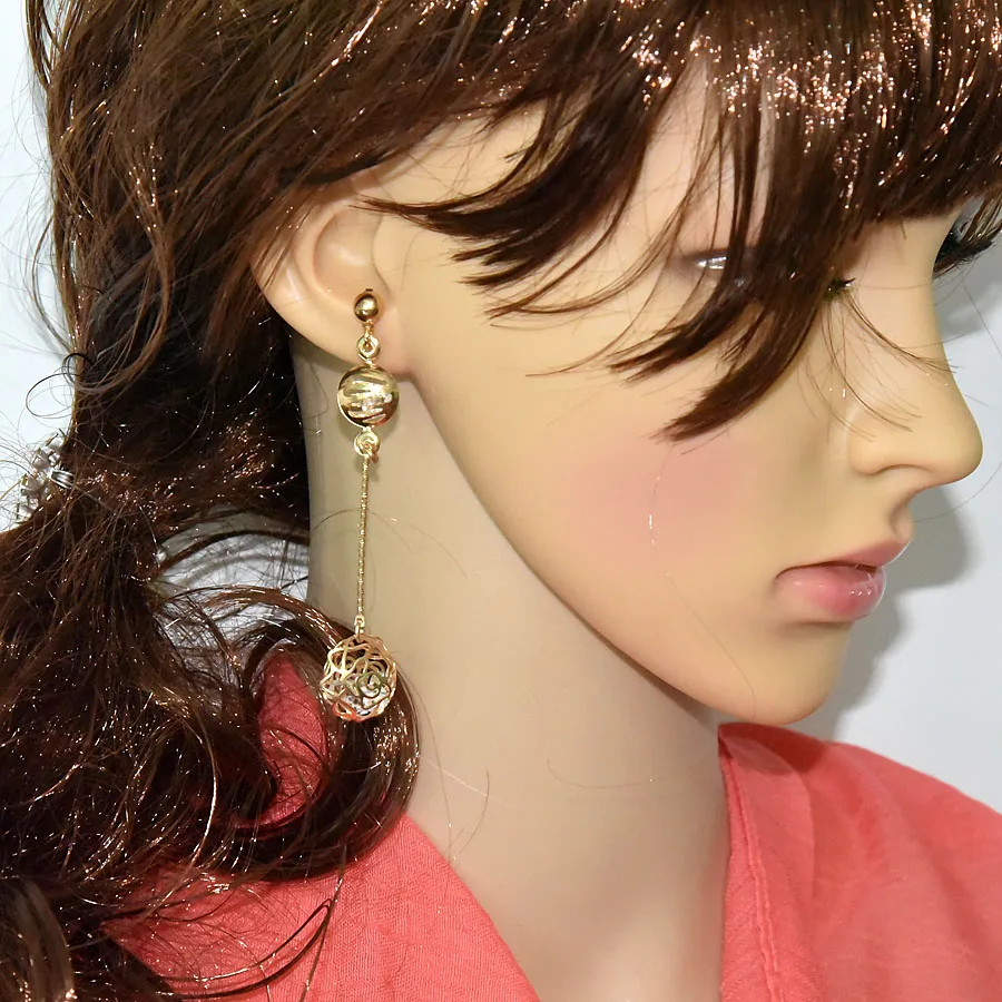 Модная открытая цветок Висячие серьги для Для женщин Длинные висячие золото Цвет