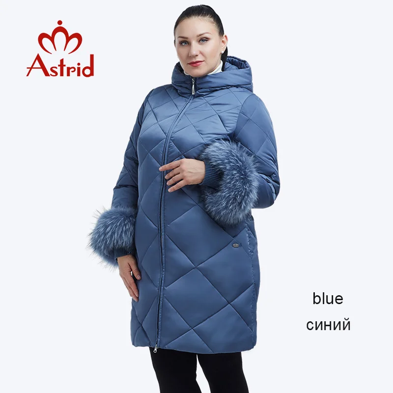 431 blue Astrid лидер продаж зимний пуховик для женщин длинное пальто теплые парки плотное женское теплое пальто высокого качества зимняя мода FR-2026 - Цвет: 431 blue