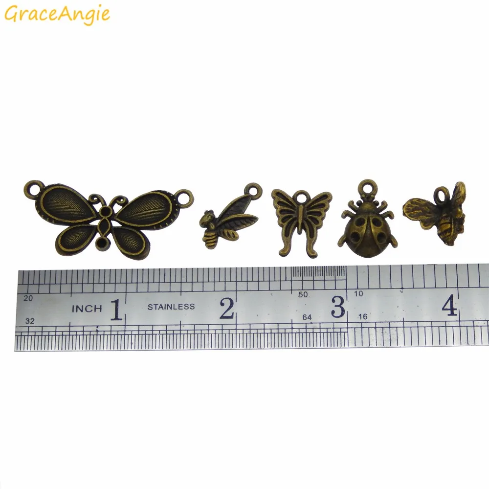 GraceAngie 10 шт. насекомые бабочки пчелы искусственные подвески в форме животных
