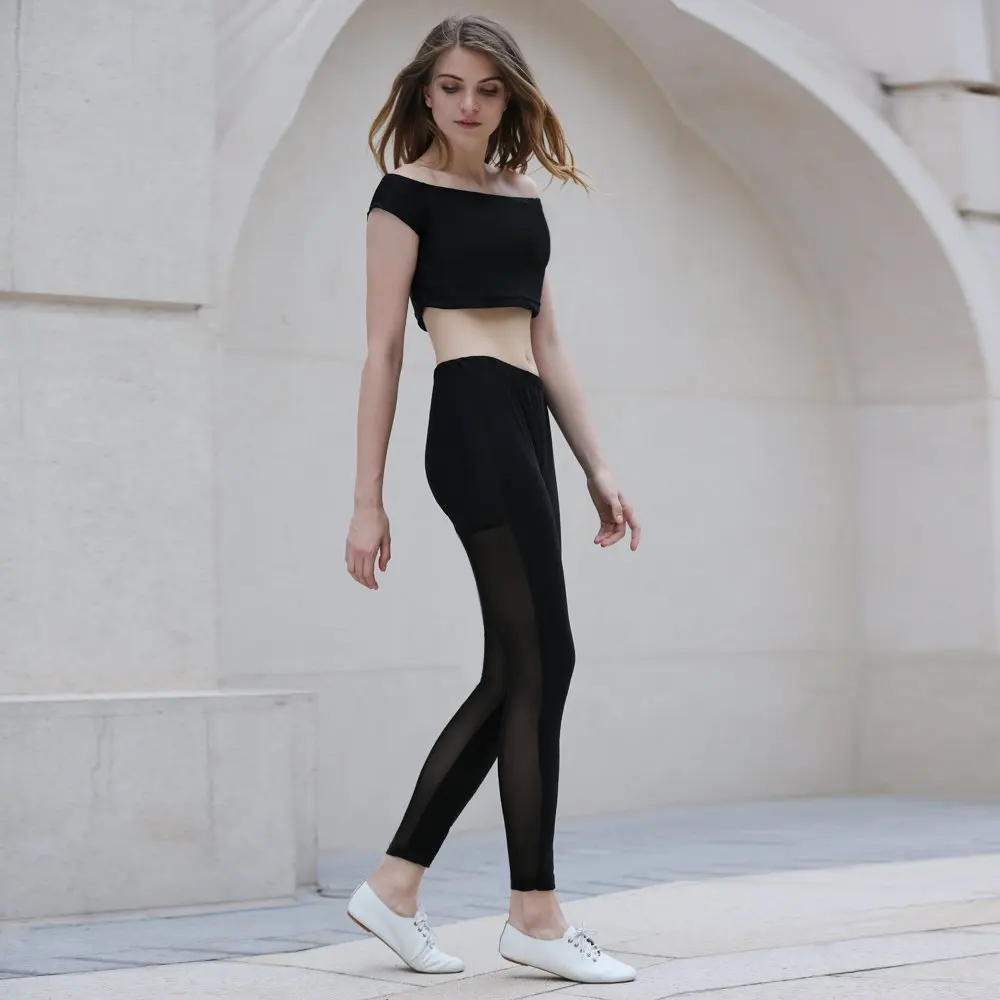 Женский костюм VESTLINDA с коротким рукавом эластичной талией прозрачные леггинсы| |