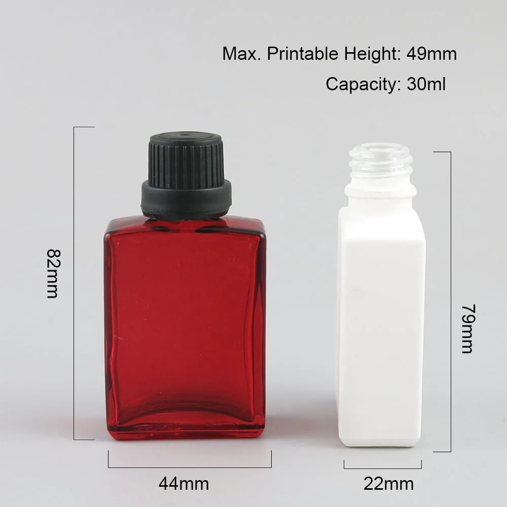 

360 x 30ml Essential Oil Travel Portable Colorful Glass with Black/White Large Plastic Cap for Liquid Reagent Pipette Containers