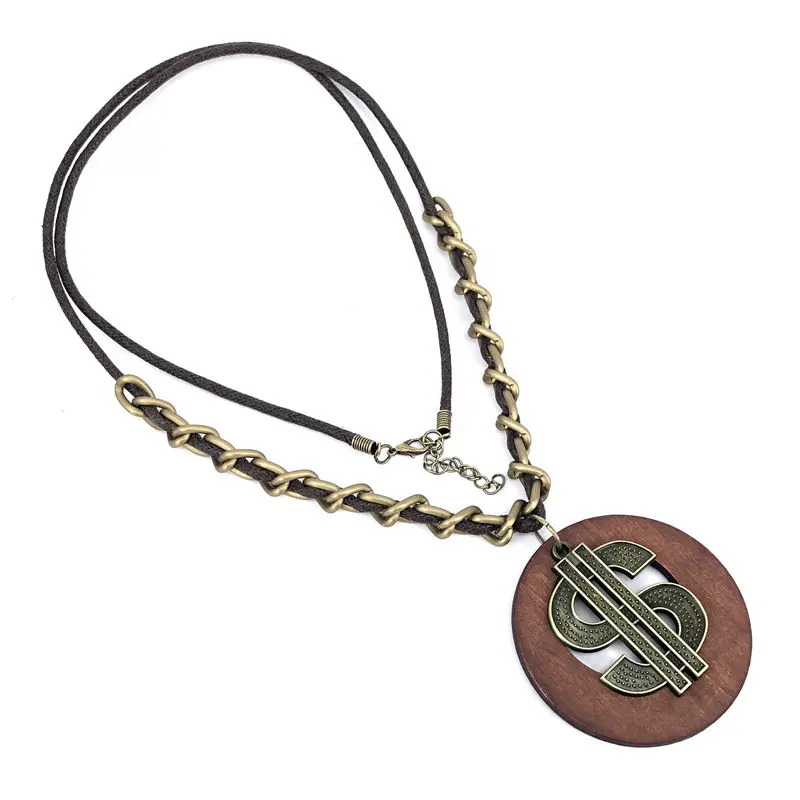 Винтажное ожерелье в старинном стиле подвески из дерева античная бронза сплав