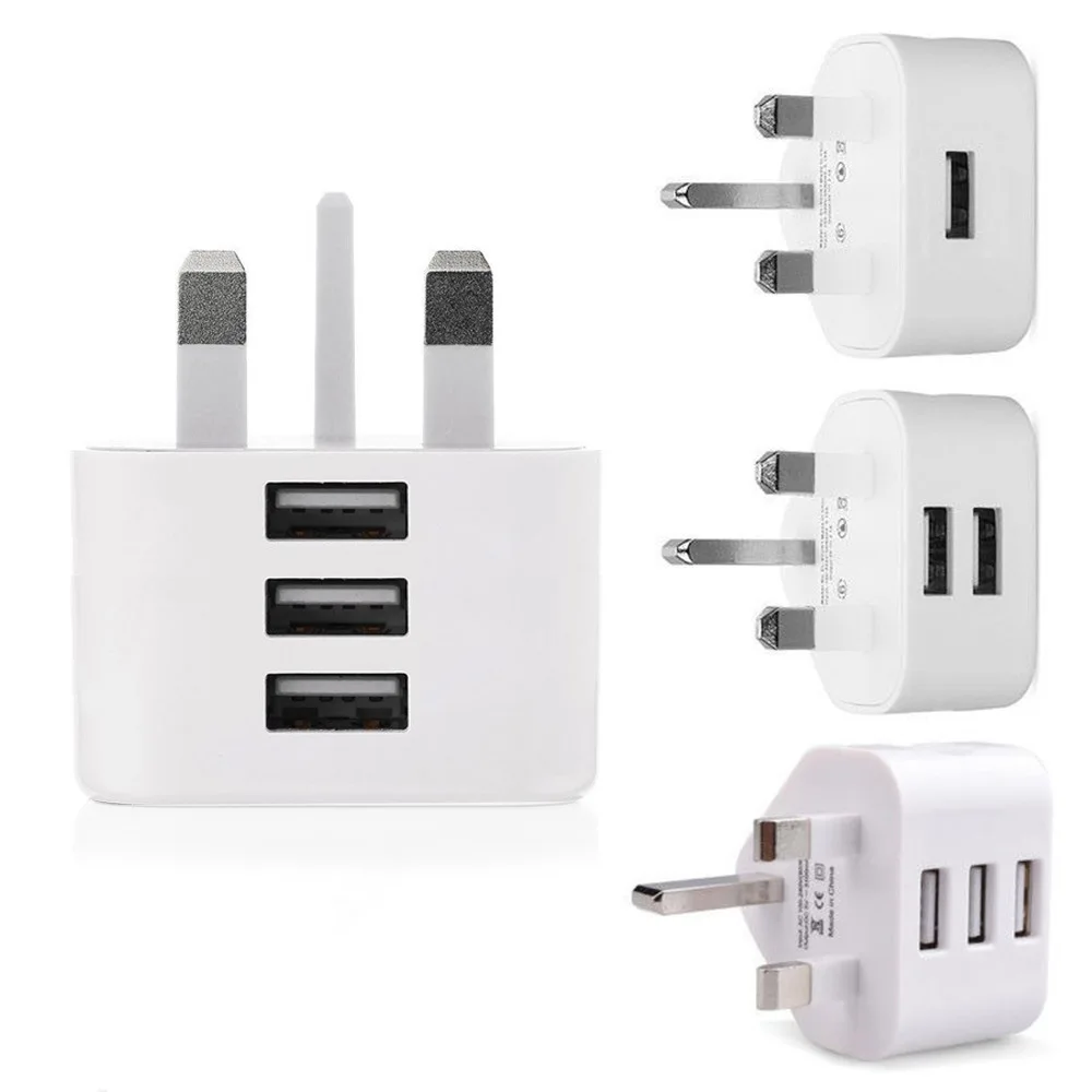Треугольники Британский Стандартный 1/2/3USB Зарядное устройство 5 V/3A UK