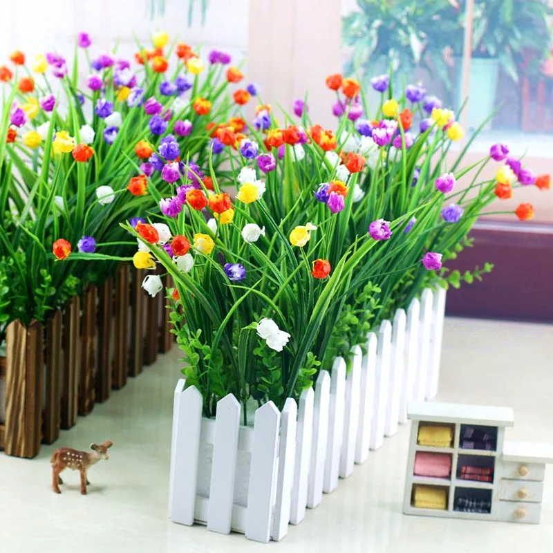 Flone Artificial Plastic Fake Flowers 35cm Small Flower Bouquet Tulip Home Living room Warm Decoration Garden | Дом и сад