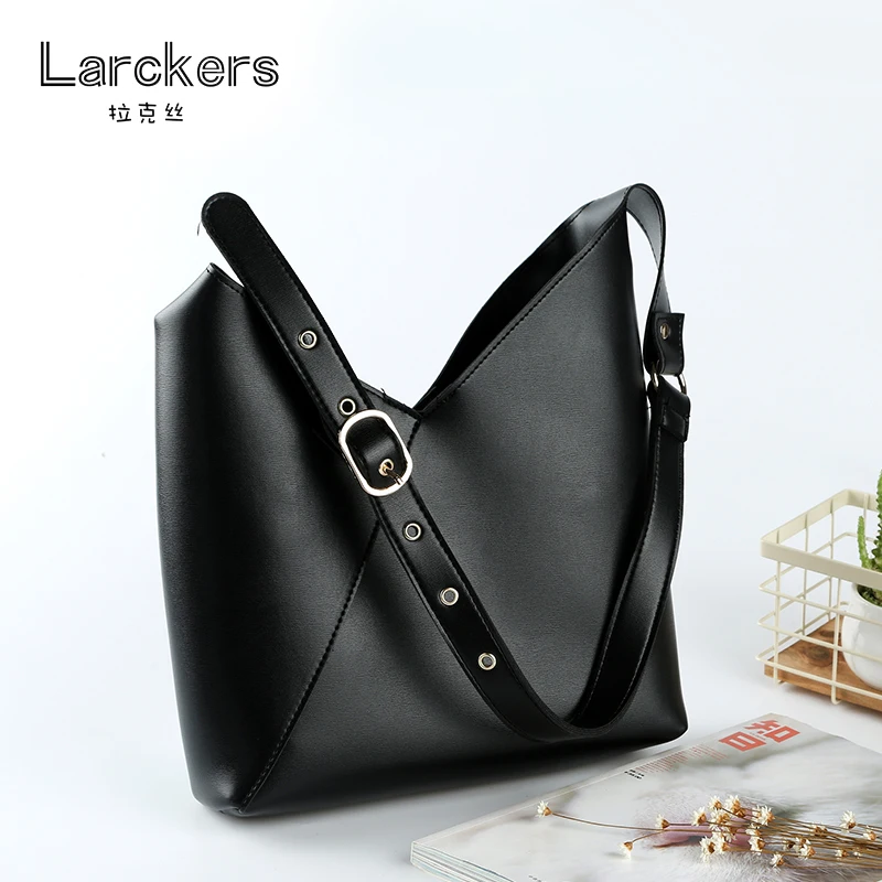 Женская сумка ведро из искусственной кожи с вырезами модная на плечо открытая