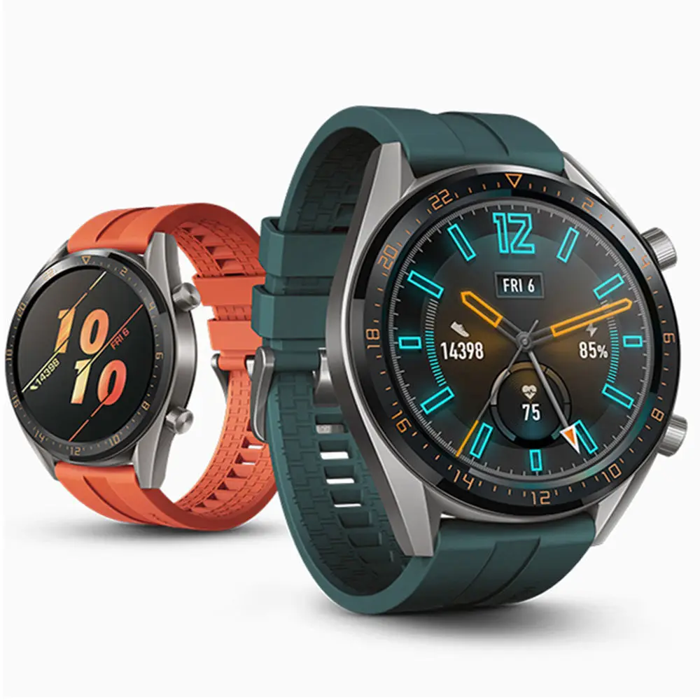 Ремешок силиконовый для Huawei Watch GT 2 браслет Galaxy watch 46 мм samsung Gear S3 Frontier 22 amazfit bip S 3