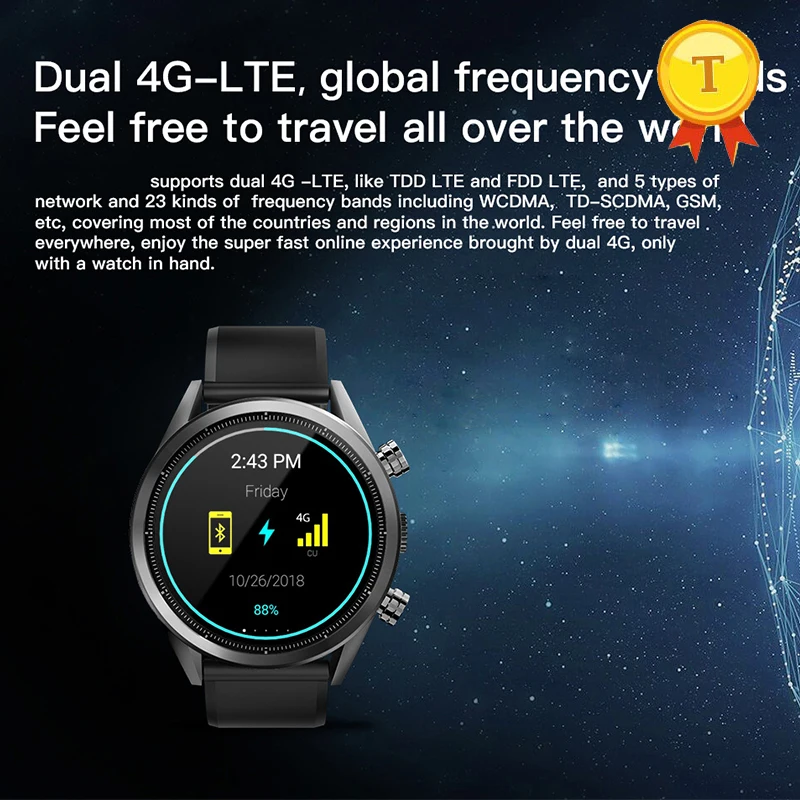 Спортивные фитнес трекер наручные часы 4G для мобильного телефона wifi