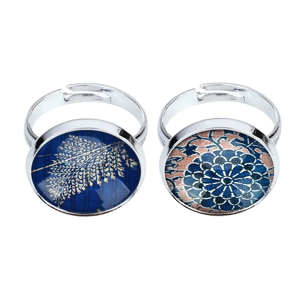 10/12/14/18/20/25/30/35mm Mixed Style Blue Black Flower Glass Cabochon Dome Jewelry Finding Cameo Earring Settings 20pcs/lot | Украшения и