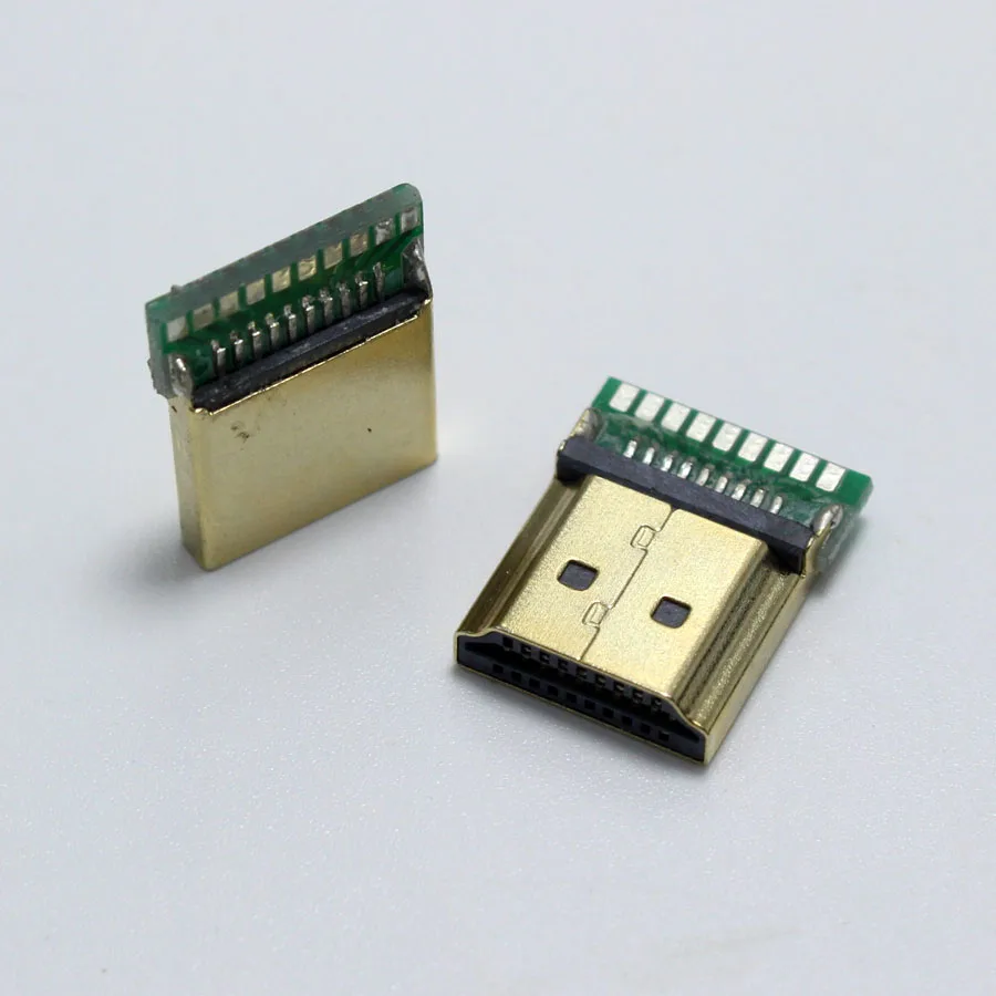 EClyxun 1 шт. позолоченный стандартный штекер HDMI типа А с печатной платой 19P разъем (1
