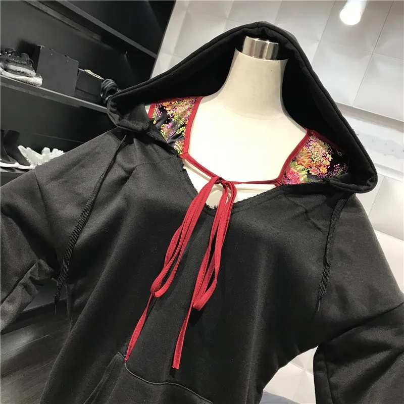 2018 Autumn Winter Fashion Streetwear Colors Shawl Patchwork Hooded Sweatshirt Women Casual Hoodies Sweatshirts Y-1162 | Женская одежда