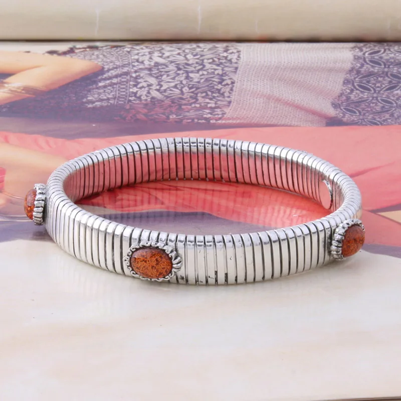 10mm Silver coffee NeeFuWoFu 12 мм пружинная цепь браслет медь натуральный камень браслеты Богемия де Мадера Pulseira браслет - Окраска металла: 10mm Silver coffee