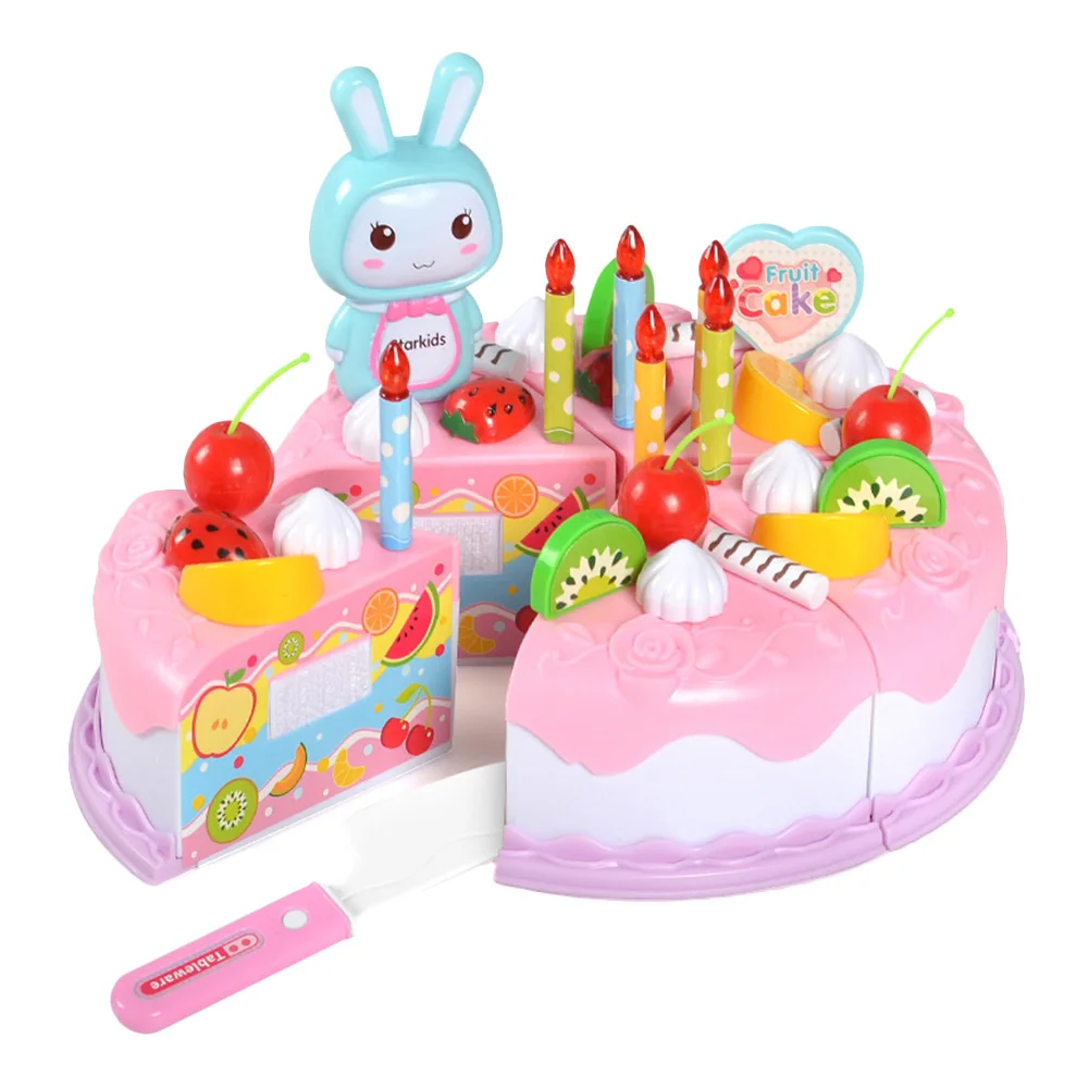 

New 37 Pcs/Set Children Kids Toy Role Play Simulation Birthday Cake Cutting Cute Christmas Gift