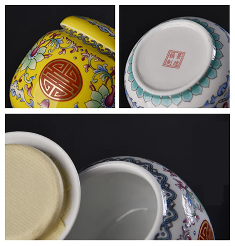 Керамические чайные банки в стиле ретро с крышкой эмалированные мини для чая