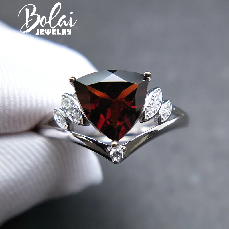 Bolaijewelry, Классический Простой стиль Танзанит Цвет Топаз, небесный топаз и гранат драгоценный камень кольцо 925 серебро ювелирные украшения для женщин