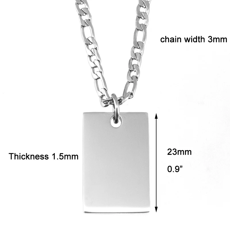 Военная собачья бирка прямоугольная подвеска подвесная на длинной цепочке Rolo