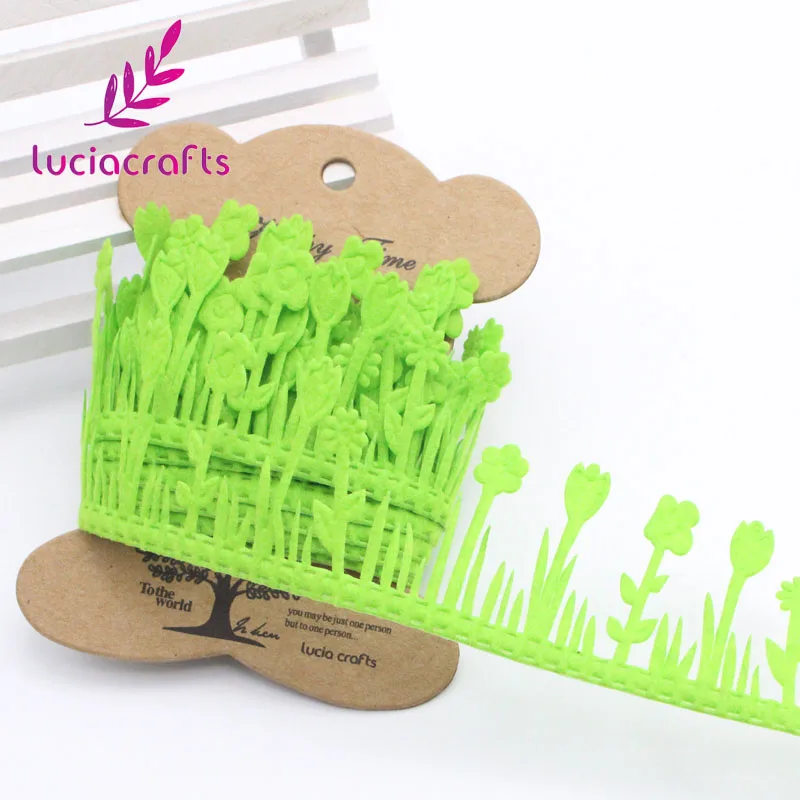 Green style 1 Lucia crafts 2y/lot Трава цветок стиль кружева ленты ручной работы кружевная отделка одежды шитье «сделай сам» материал вечерние аксессуары Q0803 - Цвет: Green style 1