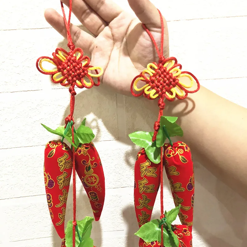 Традиционный китайский узел декоративный подвесной красный перец для комнаты и двери, украшение на фестиваль.