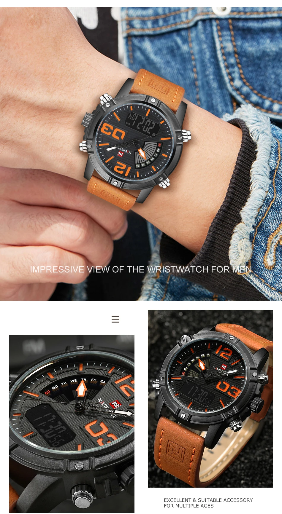NAVIFORCE мужские модные спортивные часы, мужские кварцевые аналоговые часы с датой, мужские кожаные военные водонепроницаемые часы, Relogio Masculino