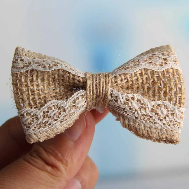 Лента из натурального джута с бантом/винтажное Свадебное Ремесло/Скрапбукинг