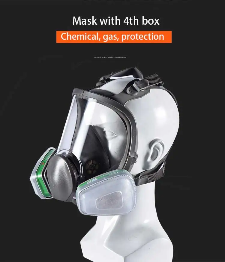 Mask-No.4 filter Противогаз на все лицо, фильтр с активированным углем, респиратор, Промышленная пыль, маски для рта, анти-туман, маска для лица, покраска, спрей, сварка - Цвет: Mask-No.4 filter