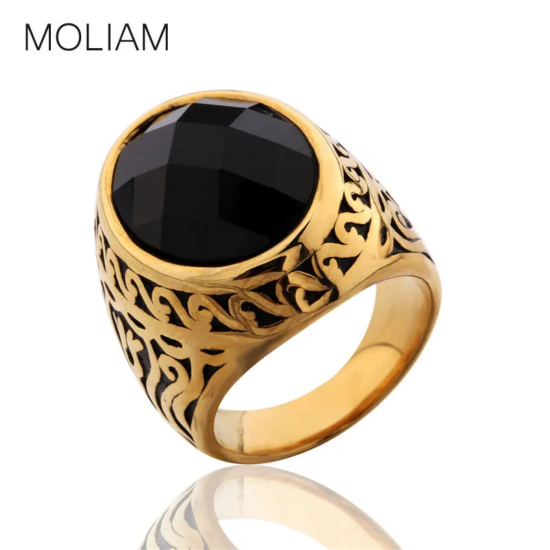 MOLIAM мужские кольца черные/синие камни ювелирные изделия из нержавеющей стали