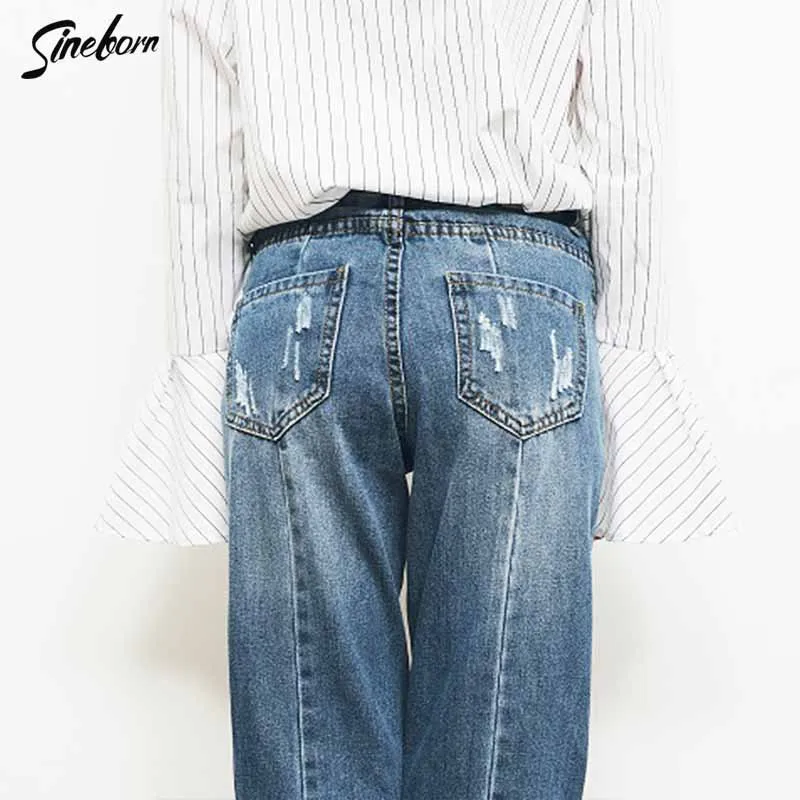 Новинка 2017 года Джинсы Для женщин высокое прямые брюки Винтаж ковбойские длинные