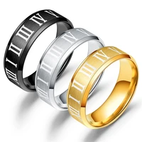 new mens explosion titanium steel stainless steel couple jewelry roman digital ring wholesale fashion jewelry ring