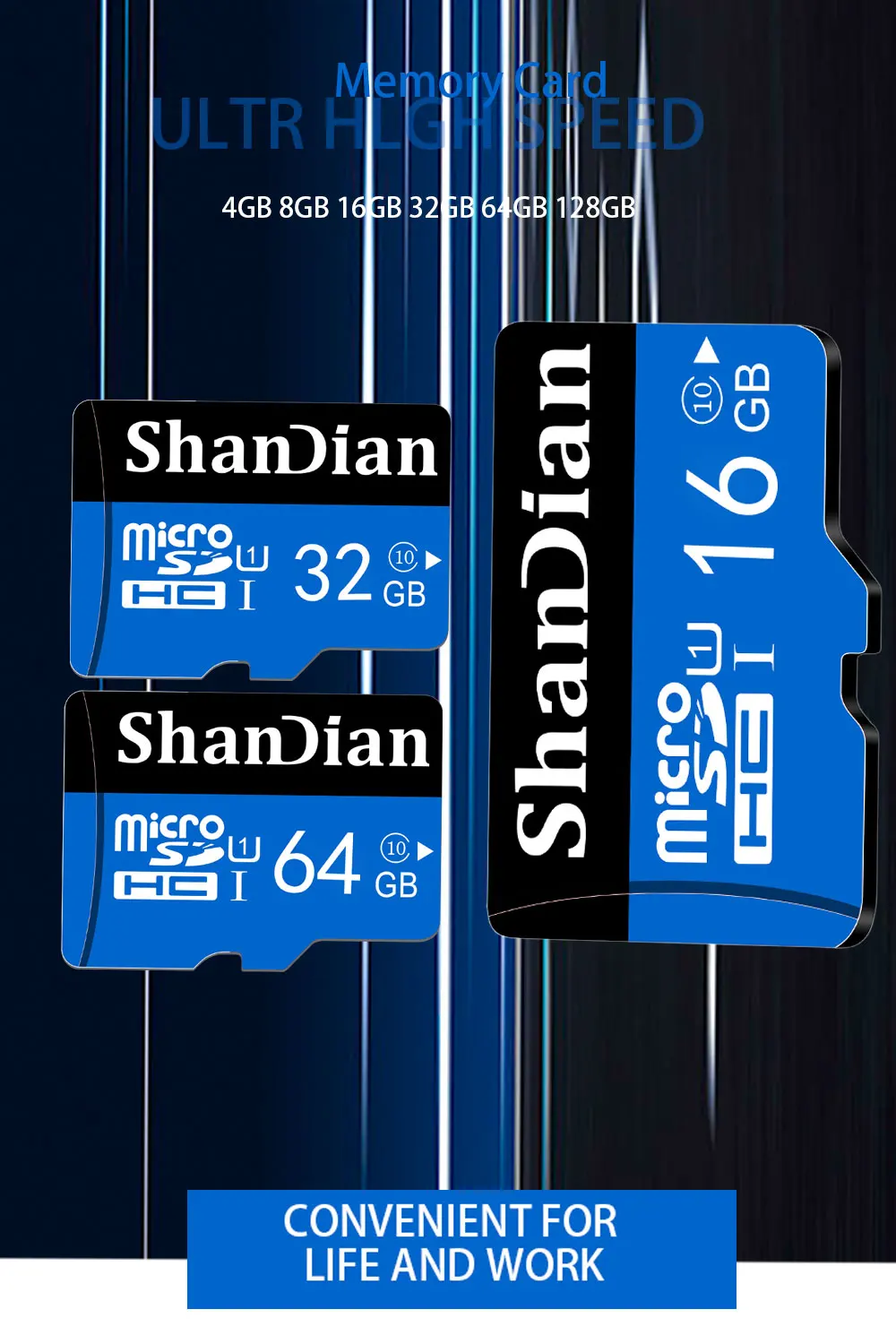 ShanDian горячая Распродажа Micro SD слот для карт памяти 64 ГБ 32 ГБ оперативной памяти, 16 Гб встроенной памяти, 8 Гб class10 карты памяти Ручка MicroSD накопитель флэш-памяти жесткого диска с высокой скоростью
