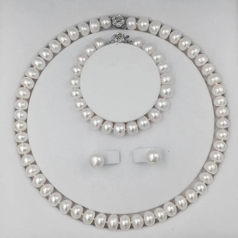 Женский набор украшений Sinya ожерелье из пресноводного жемчуга серьги браслет