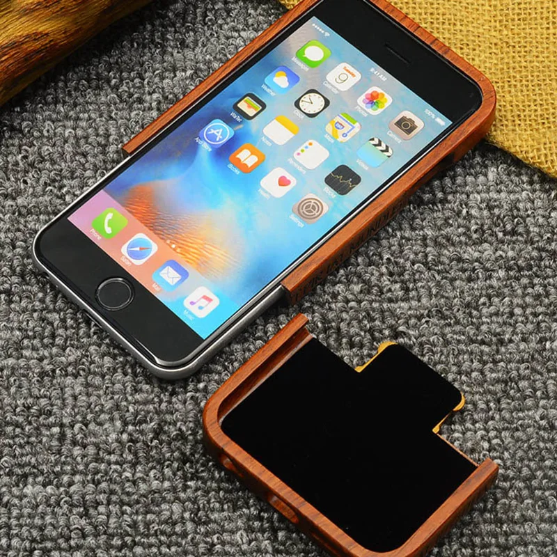 Индивидуальные Ретро 2 в 1 бамбуковый Деревянный чехол с черепом для iphone 6 6s plus 360 полная защита телефона