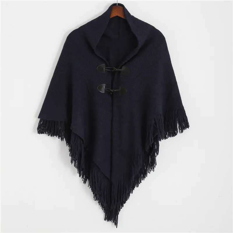 design women scarf fashion knitted cashmere winter poncho and caps lady warm coat stoles
