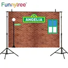 Фоны Funnytree для фотостудии кирпичная стена улица День Рождения Вечеринка окно дети Фон фотосессия фотореквизит