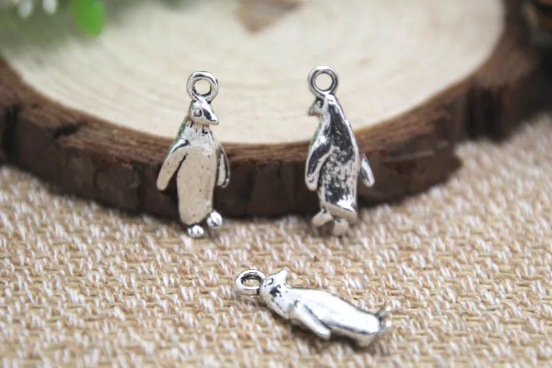

15pcs penguin Charms Antique silver penguin Charm Pendants 24x10mm