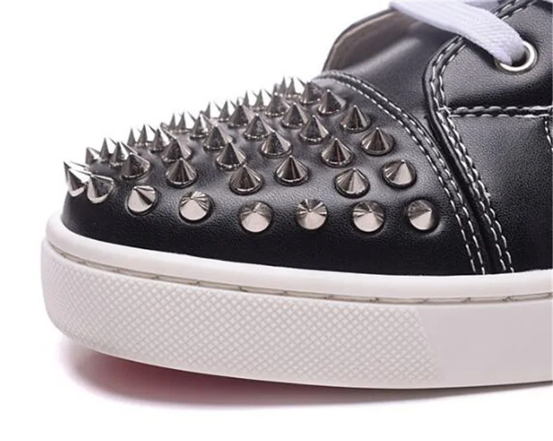 Nightclub Style Unisex Casual Shoes Mens Serpentine Rivets High Top Flats Hairstylist Fashion White Spike Big Size 35-46 | Обувь
