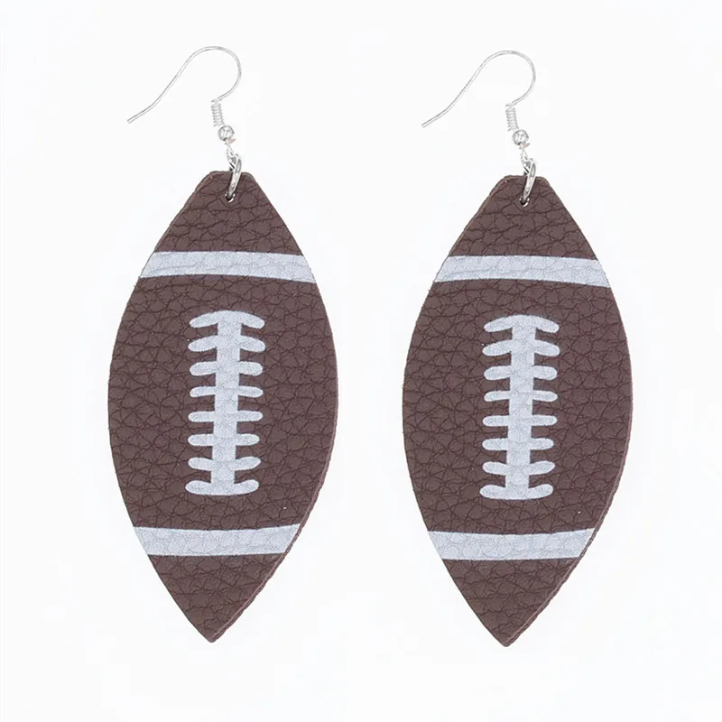 2019 Популярные Pu серьги из кожи для женщин каплеобразные баскетбол/Бейсбол/Футбол