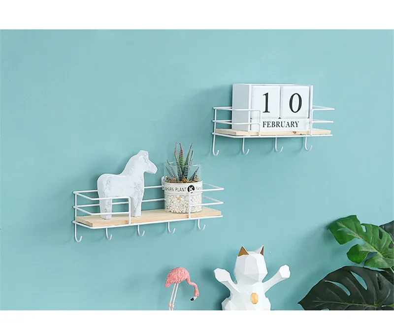 Деревянная железная настенная полка настенный стеллаж для хранения организация